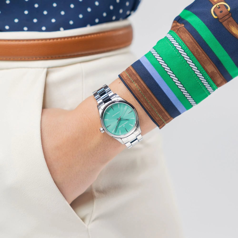 Hamilton Ladies Jazzmaster Quartz Turquoise Dial Bracelet Watch H32301161