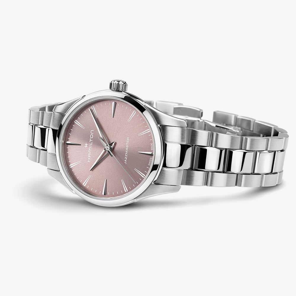 Hamilton Ladies Jazzmaster Quartz 32mm Pink Bracelet Watch H32301171
