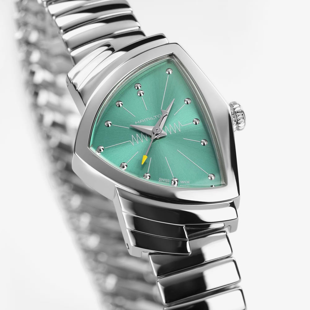 Hamilton Ladies Ventura S Quartz Turquoise Dial Bracelet Watch H24211142