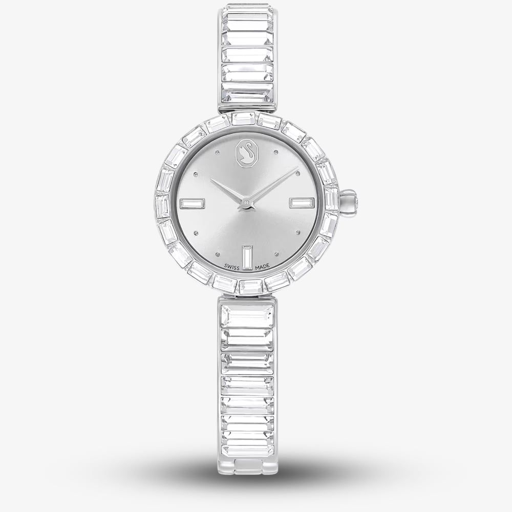 Swarovski Matrix Crystal Silver Tone Bangle Watch 5677487