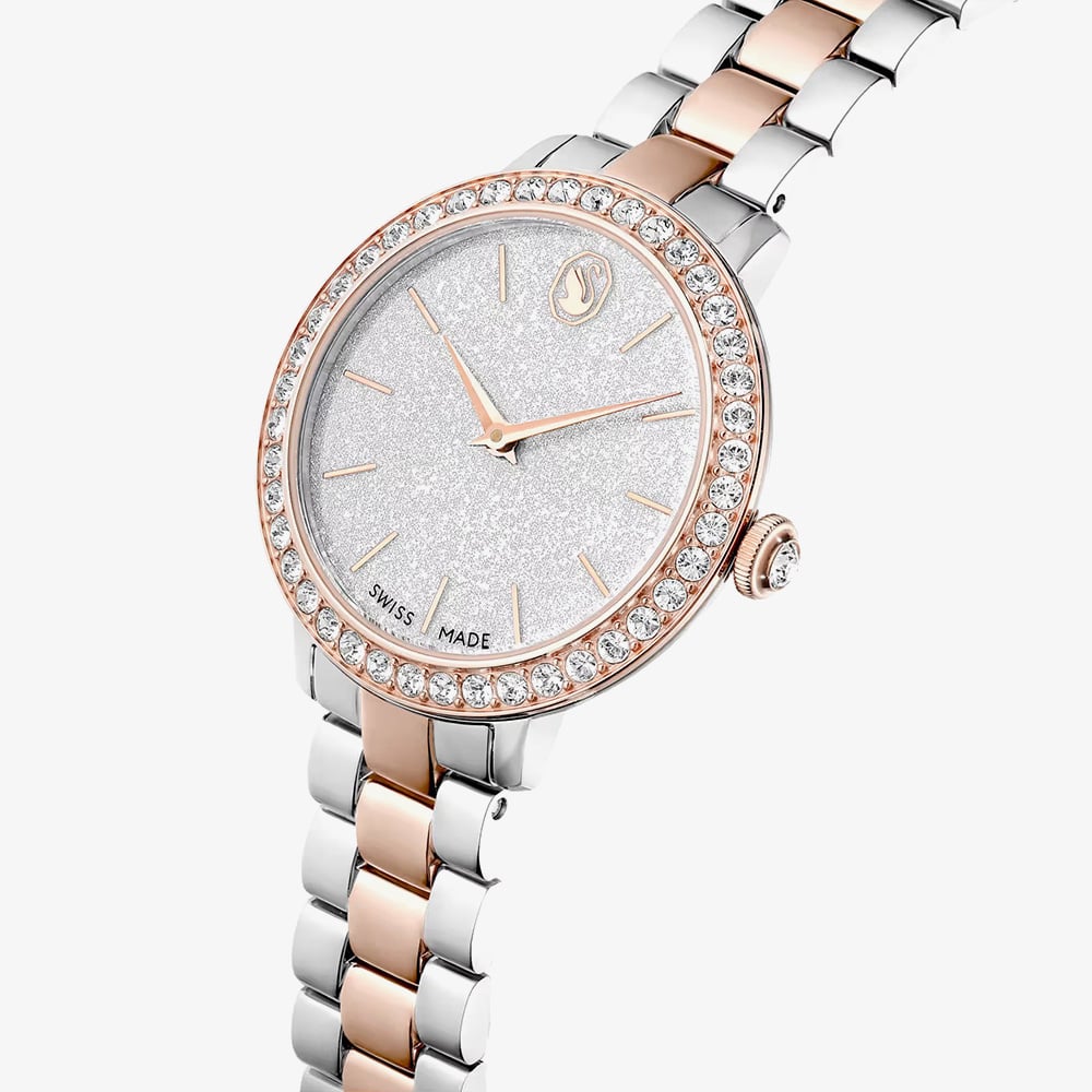 Swarovski Two Colour White Crystal Set Bracelet Watch 5715028