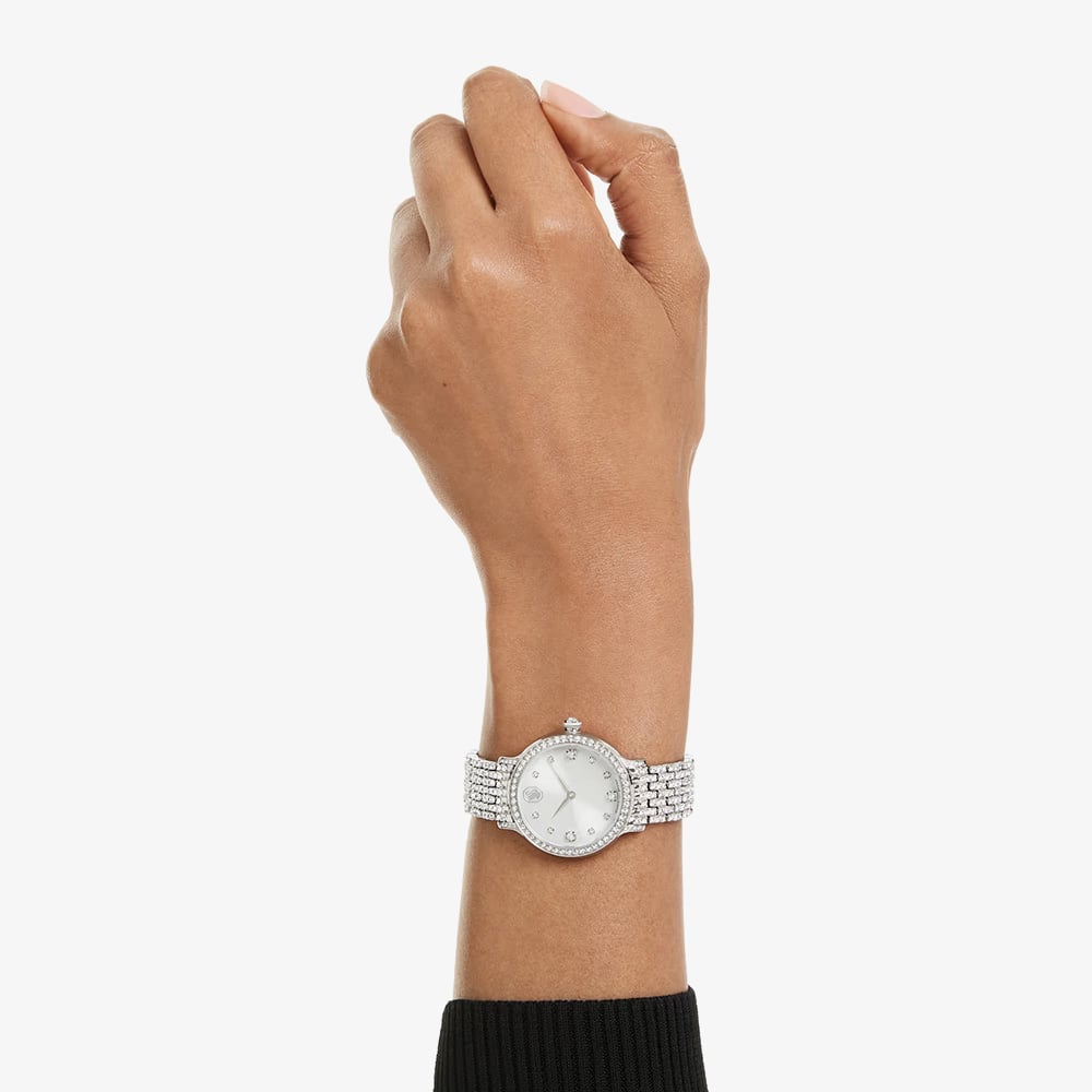 Swarovski Imber White Crystal Silver Tone Bracelet Watch 5741229