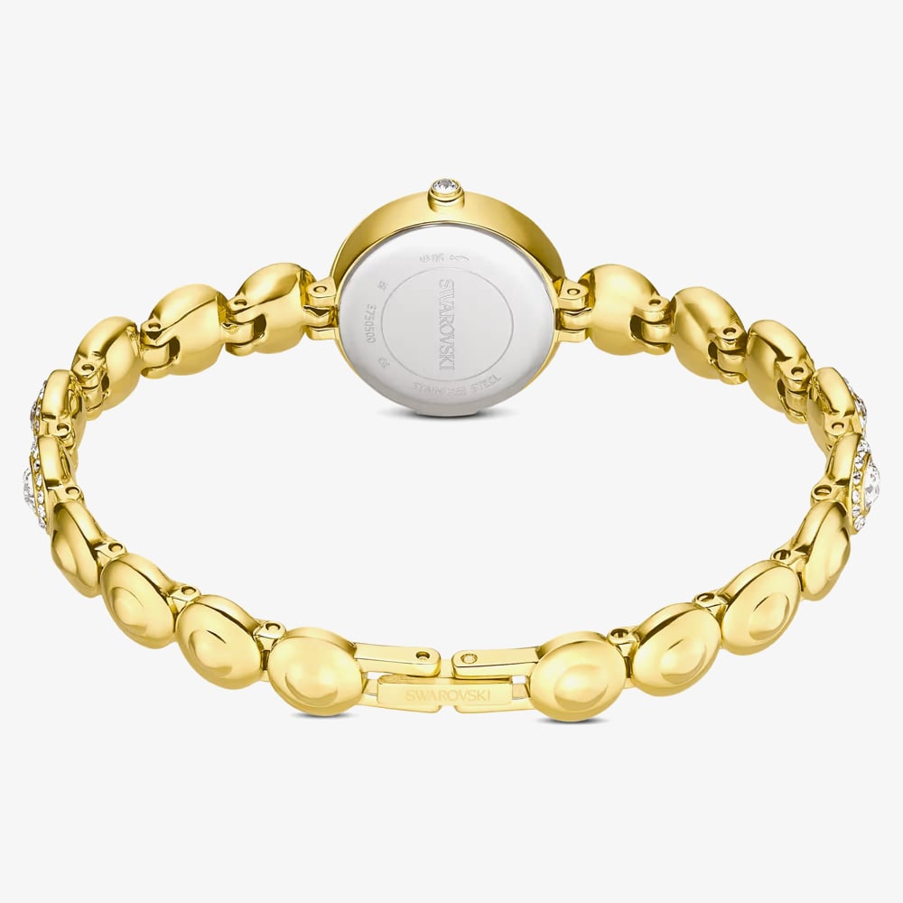 Swarovski Ladies Una Angelic Golden White Dial Bracelet Watch 5750500