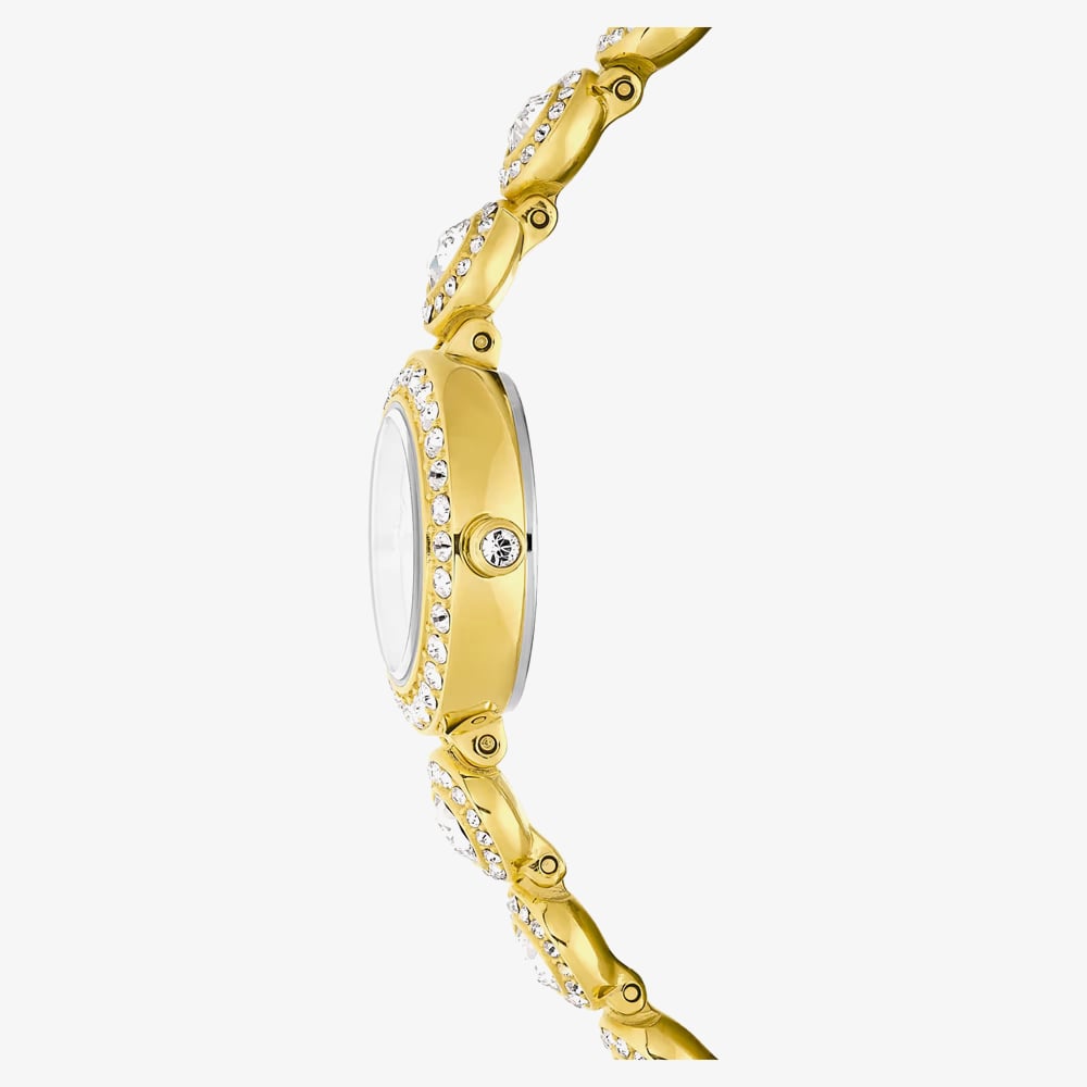 Swarovski Ladies Una Angelic Golden White Dial Bracelet Watch 5750500