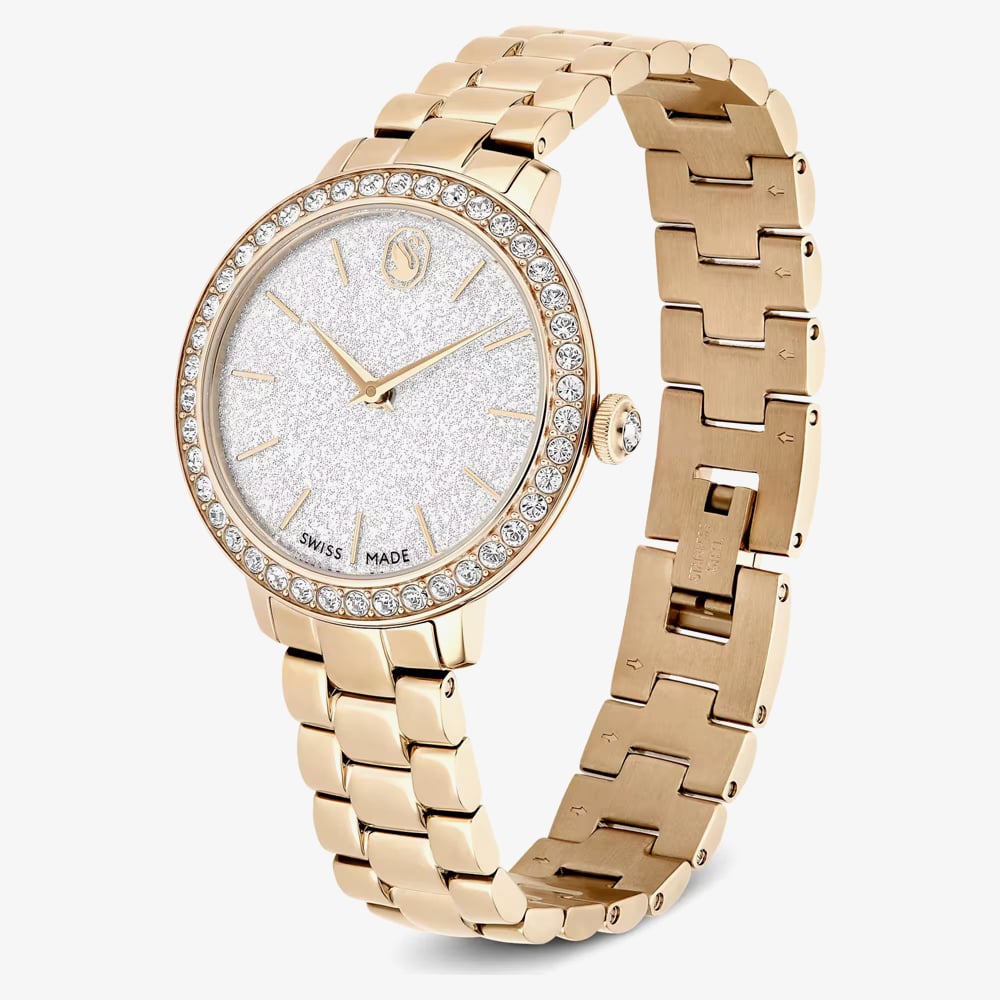 Swarovski Ladies Matrix Golden Silver Dial Bracelet Watch 5715026