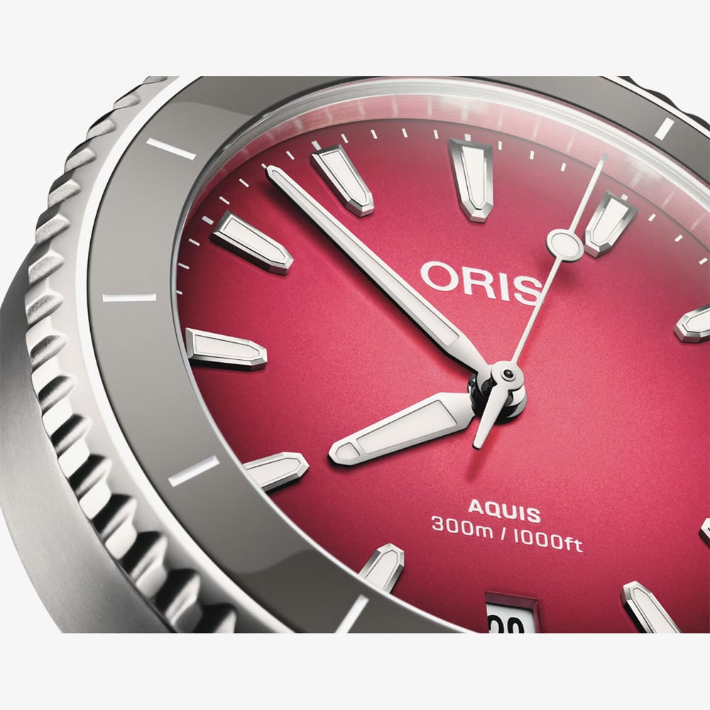 Oris Mens Aquis Taste Of Summer Pink Dial Watch 01 733 7792 4158-07 8 19 05P