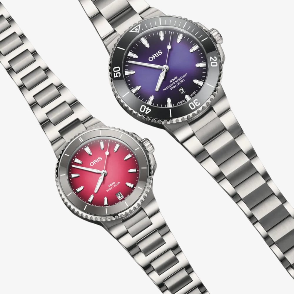 Oris Mens Aquis Taste Of Summer Pink Dial Watch 01 733 7792 4158-07 8 19 05P