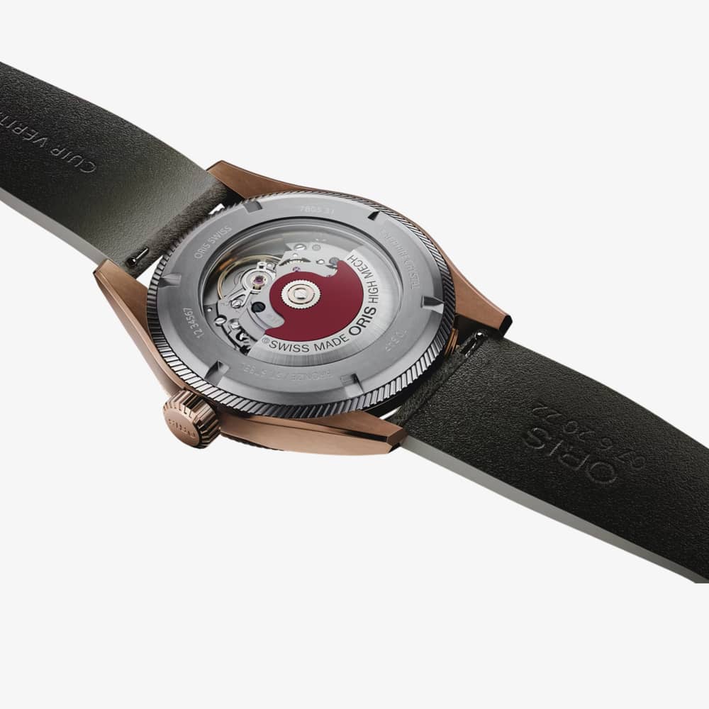 Oris Mens ProPilot Bronze Leather Strap Watch 01 733 7805 3164-07 6 2022BRLC