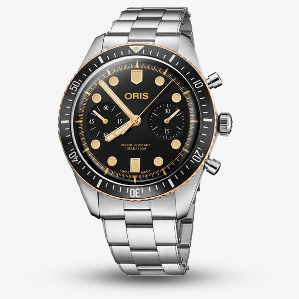 House of Watches - Oris Mens Divers Sixty-Five Chronograph Bracelet Watch 01 771 7744 4354-07 8 21 18