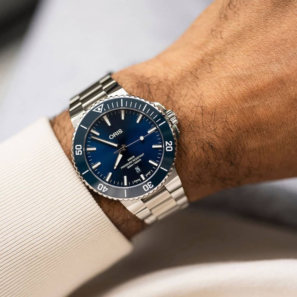 Oris Aquis Blue Stainless Steel Watch 01 733 7789 4135-07 8 23 04PEB