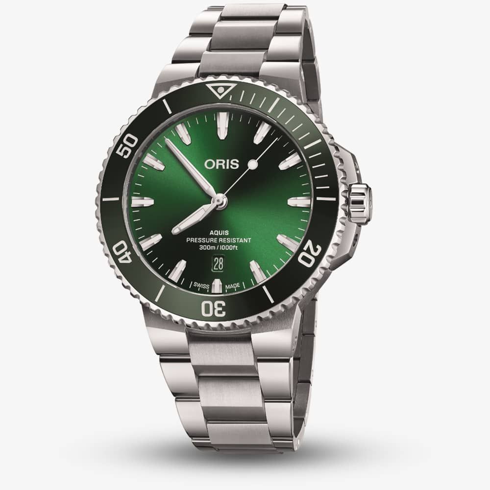House of Watches - Oris Aquis Green Stainless Steel Watch 01 733 7789 4157-07 8 23 04PEB
