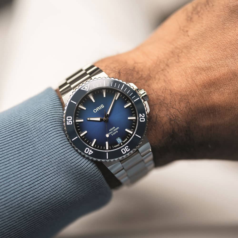 Oris Aquis Blue Stainless Steel Watch 01 400 7790 4135-07 8 23 02PEB