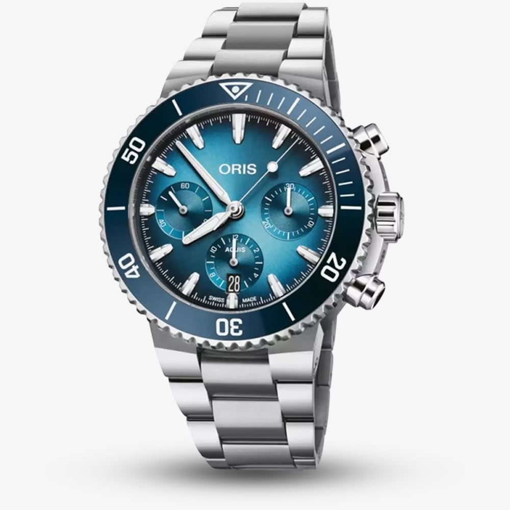 Oris Aquis Chronograph Blue Dial Watch 01 771 7793 4155-07 8 23 01PEB