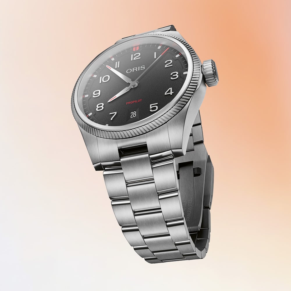 Oris Mens Propilot Date Black Dial Bracelet Watch 01 733 7805 4164-07 8 20 04LC