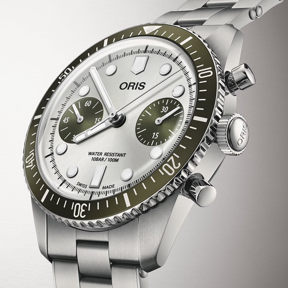 Oris Mens Divers Sixty-Five Grey Dial Automatic Chronograph Watch 01 771 7791 4051-07 8 20 18