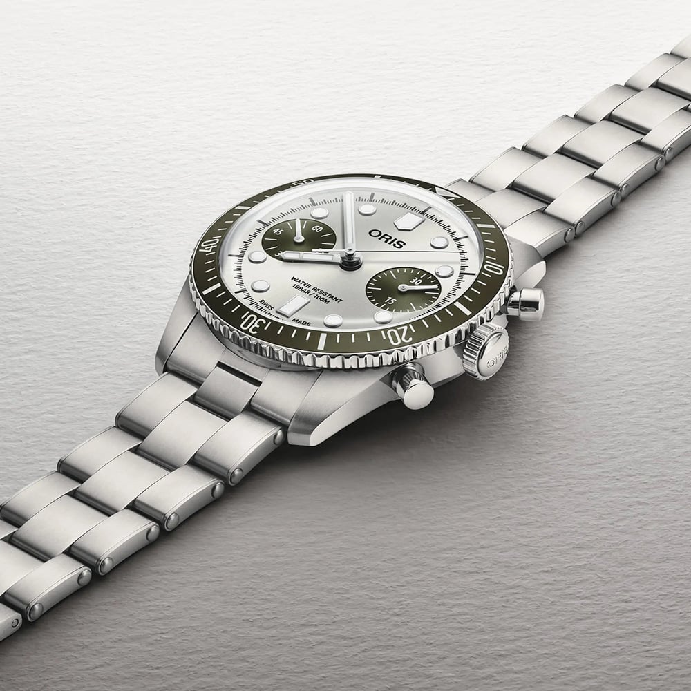 Oris Mens Divers Sixty-Five Grey Dial Automatic Chronograph Watch 01 771 7791 4051-07 8 20 18