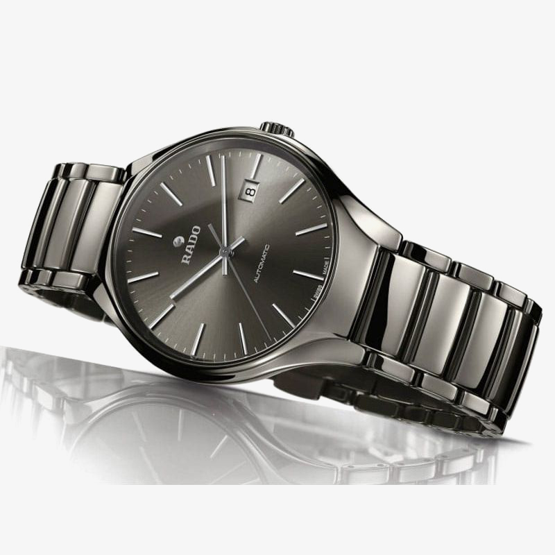 Rado Mens True Automatic Grey Ceramic Bracelet Watch R27057102 