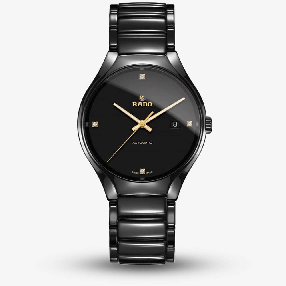 House of Watches - Rado Mens True Diamonds Automatic Black Ceramic Bracelet Watch R27056712
