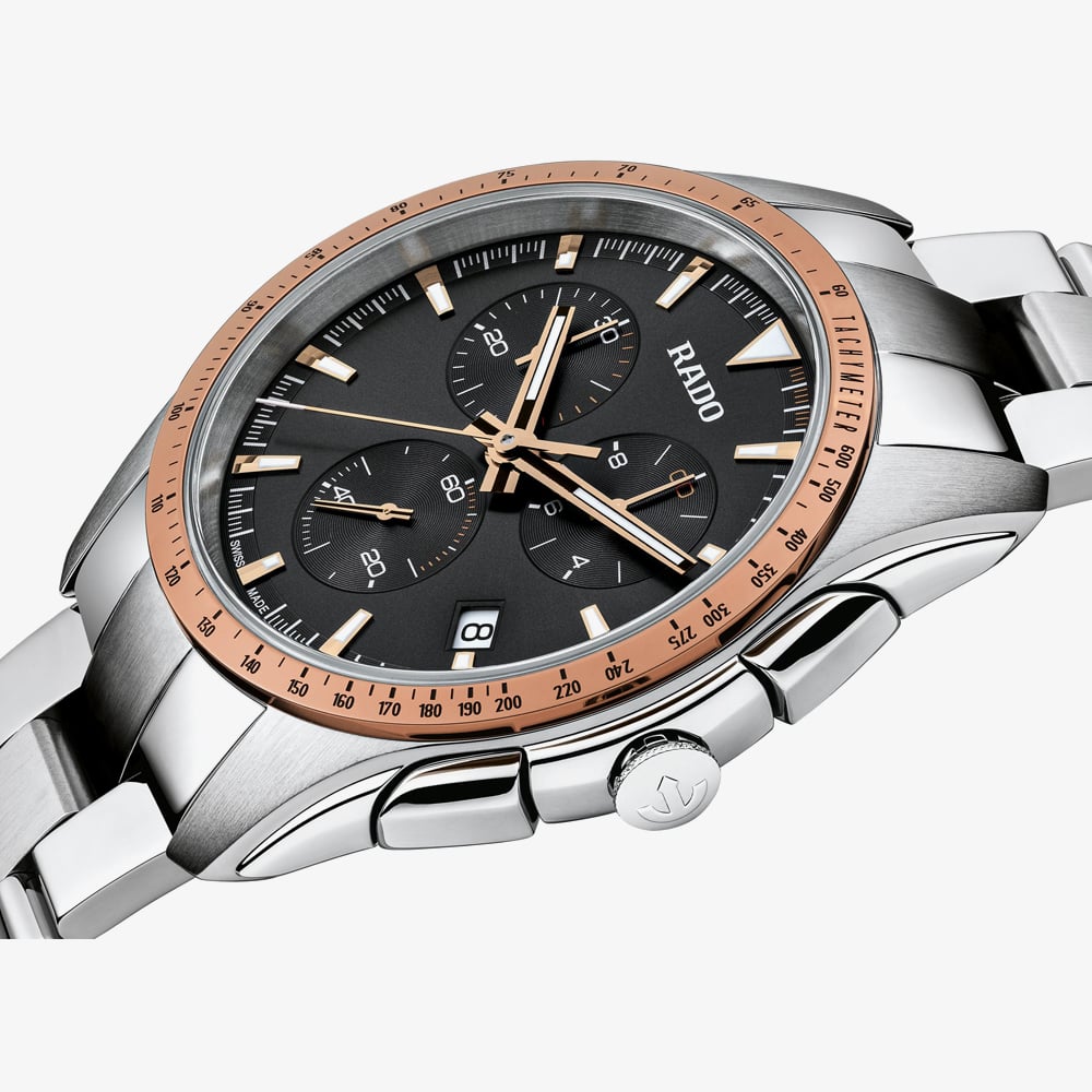 Rado Mens HyperChrome Quartz Chronograph Grey Ceramic and Steel Bracelet Watch R32259163