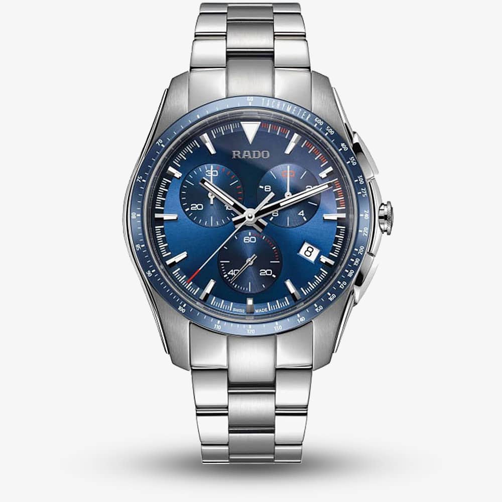 House of Watches - Rado Mens HyperChrome Quartz Chronograph Navy Blue Dial Bracelet Watch R32259203