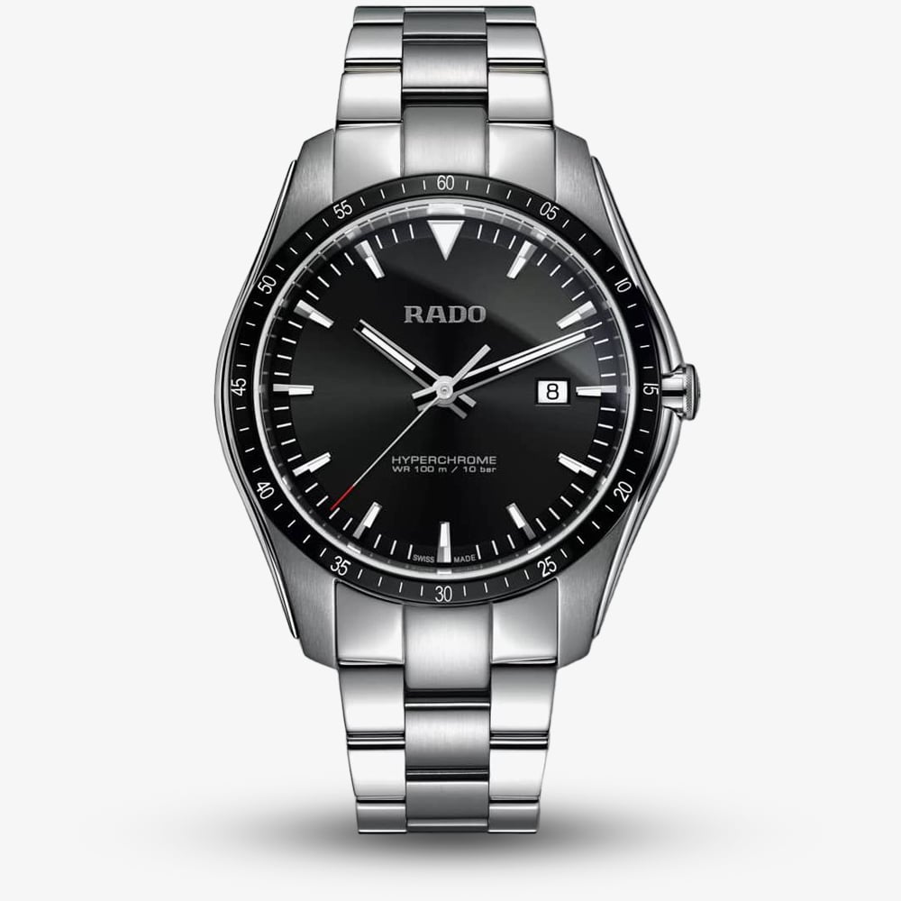 House of Watches - Rado Mens HyperChrome Quartz Black Dial Bracelet Watch R32502153