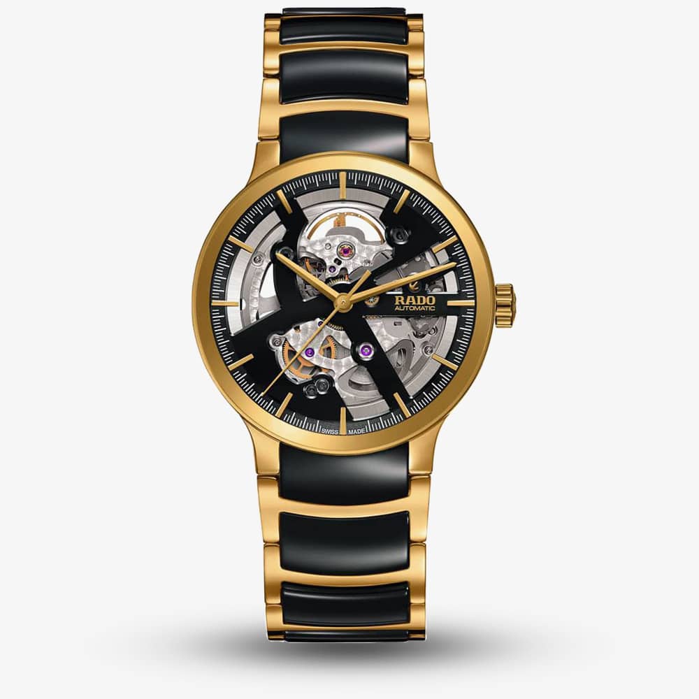 Rado Centrix Automatic Open Heart Two Tone Skeleton Dial Ceramic