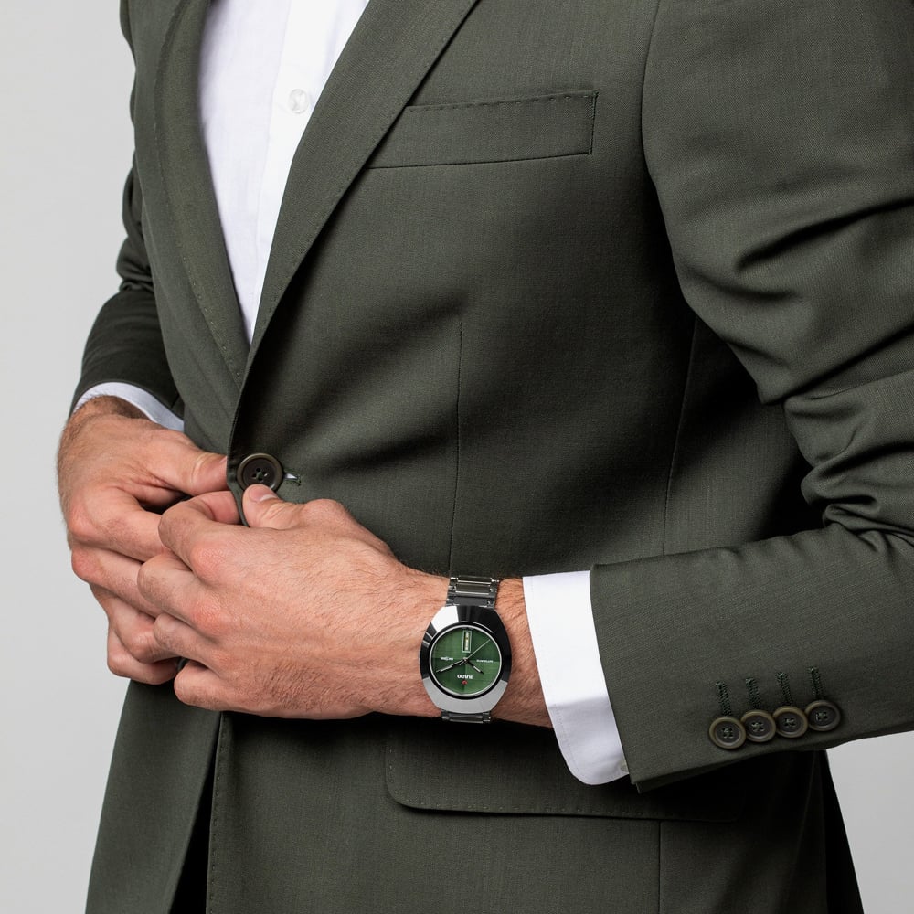 Rado Mens Diastar Green Dial Auto Watch R12160303