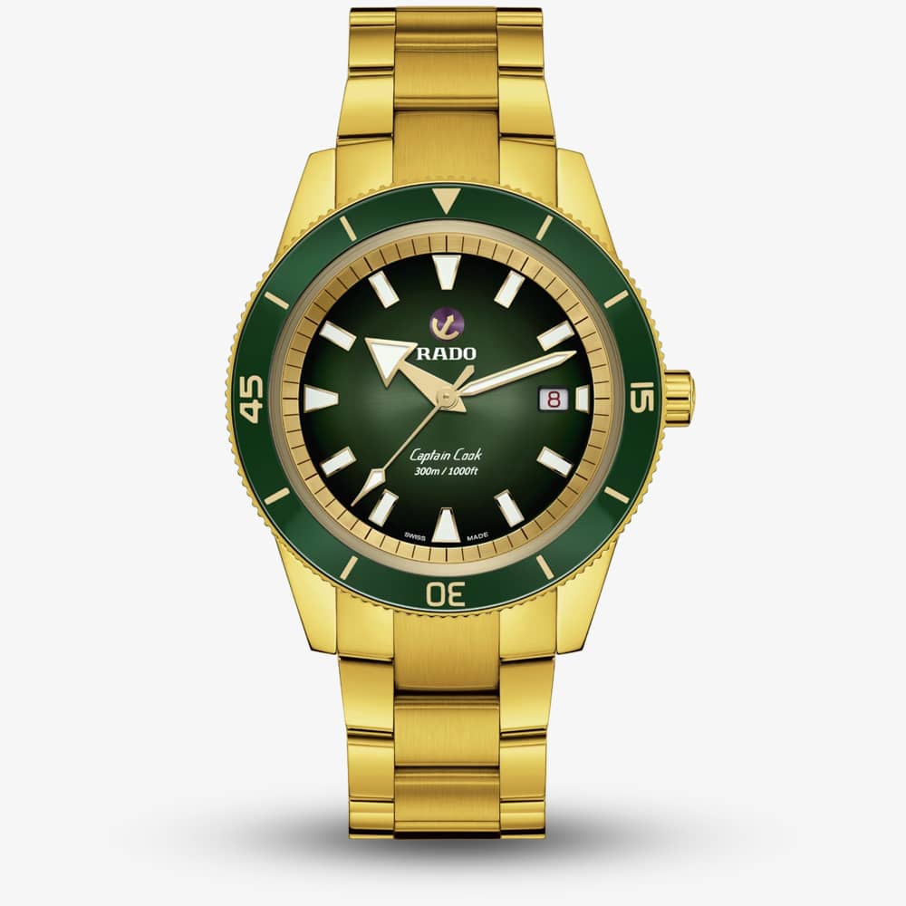 Rado Mens Xl Captain Cook Gold Watch R32136323