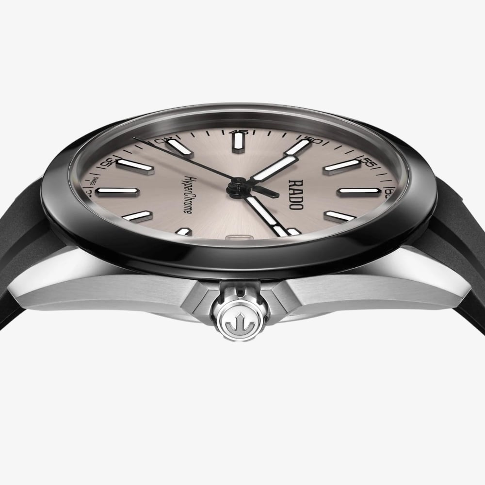 Rado Mens Hyperchrome Black Rubber Strap Watch R32280109