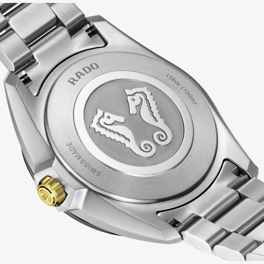 Rado Mens Hyperchrome Two Tone Black Dial Watch R32280153