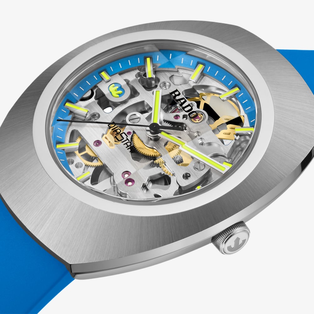 Rado Mens Diastar Original Limited Edition Blue Rubber Strap Watch R12169209