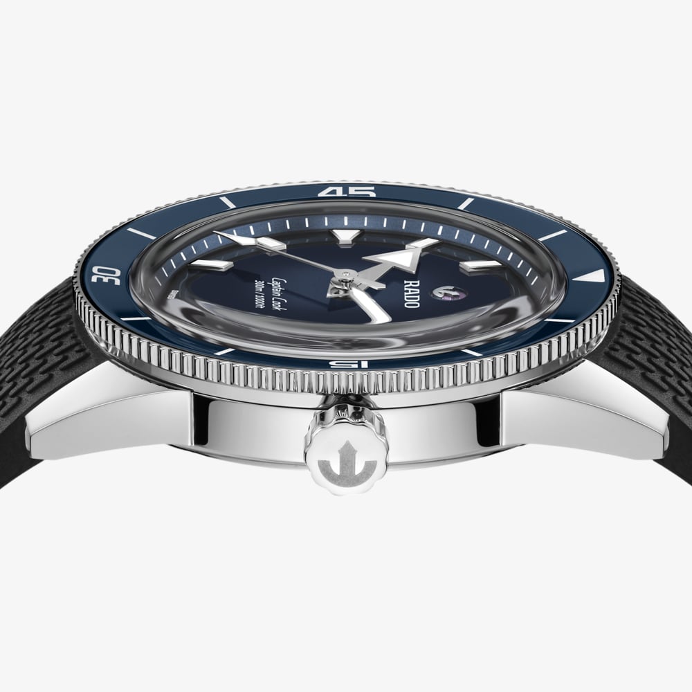 Rado Captain Cook Blue Dial Black Rubber Strap Watch R32223229