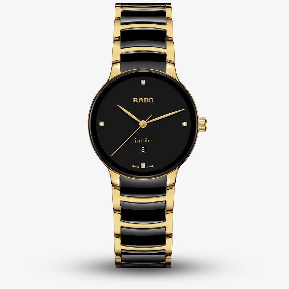 Rado Centrix Diamond Quartz Watch for Women in Two-Tone PVD Stainless Steel and Ceramic - Image 6