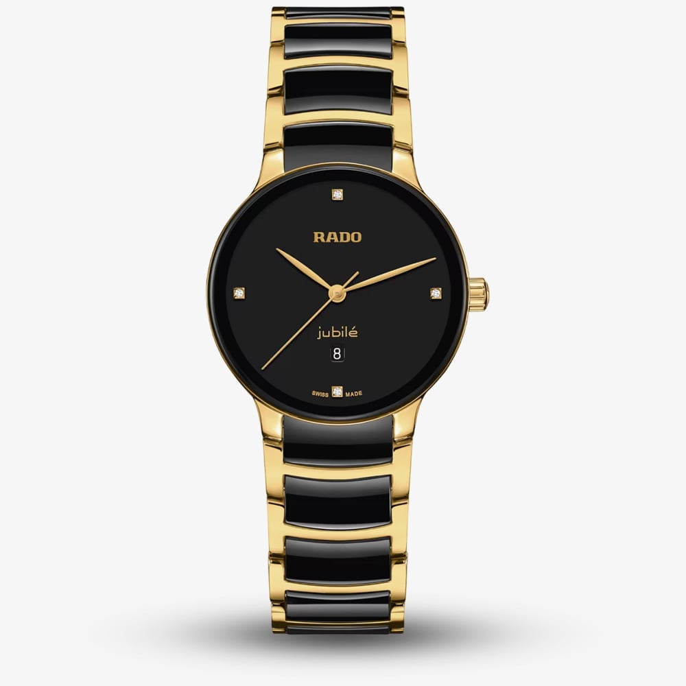 Rado Centrix Diamond Quartz Watch for Women in Two-Tone PVD Stainless Steel and Ceramic - Image 2