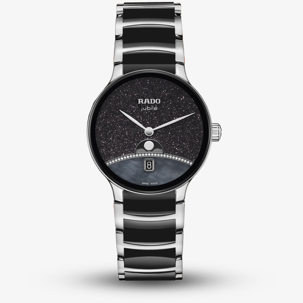 Rado Ladies Limited Edition Centrix Moonphase Mother Of Pearl &amp; Aventurine Dial Watch R30234762