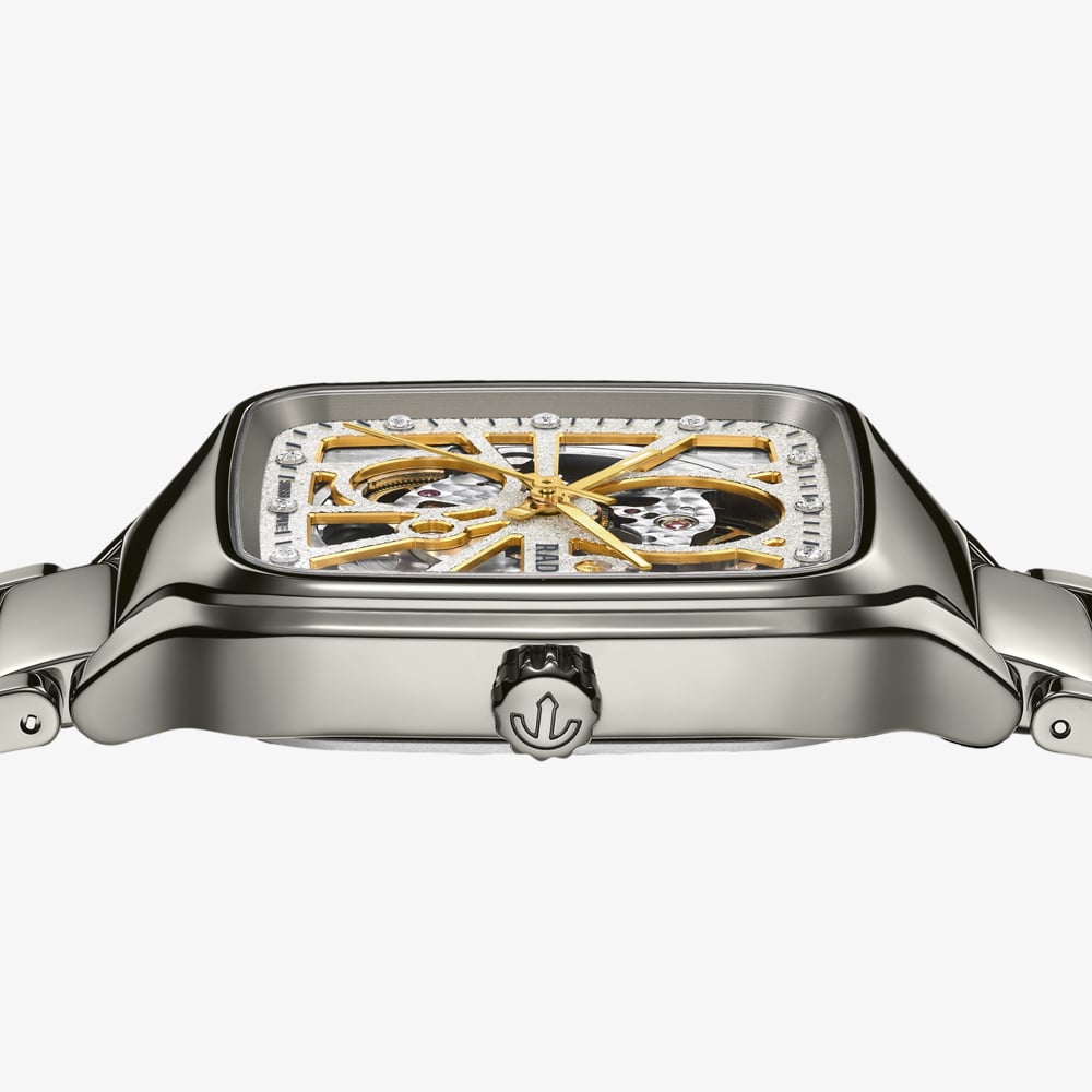 Rado Mens True Square Silver Sparkling Skeleton Dial Watch R27083722