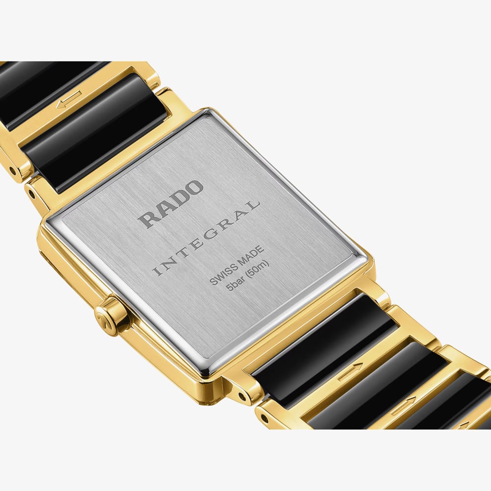 Rado Unisex Integral Diamonds Black & Gold Bracelet Watch R20252702