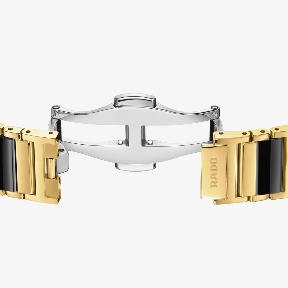 Rado Unisex Integral Diamonds Black & Gold Bracelet Watch R20252702