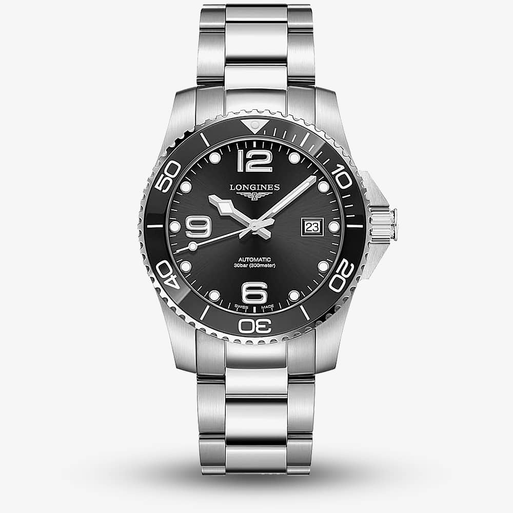 House of Watches - Longines Mens HydroConquest Automatic Black Dial Bracelet Watch L3.781.4.56.6