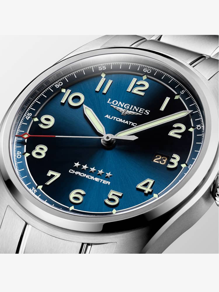 Longines Mens Spirit Blue Bracelet Watch L3.811.4.93.6