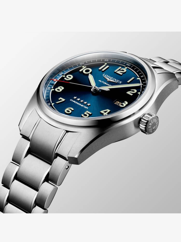 Longines Mens Spirit Blue Bracelet Watch L3.811.4.93.6