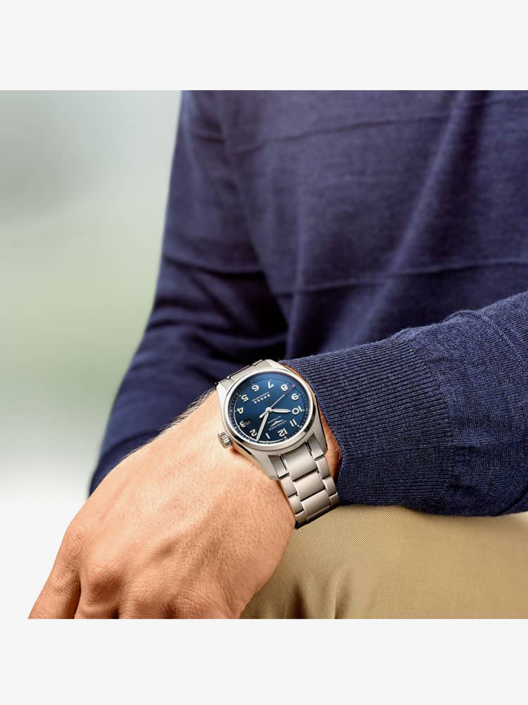 Longines Mens Spirit Blue Bracelet Watch L3.811.4.93.6