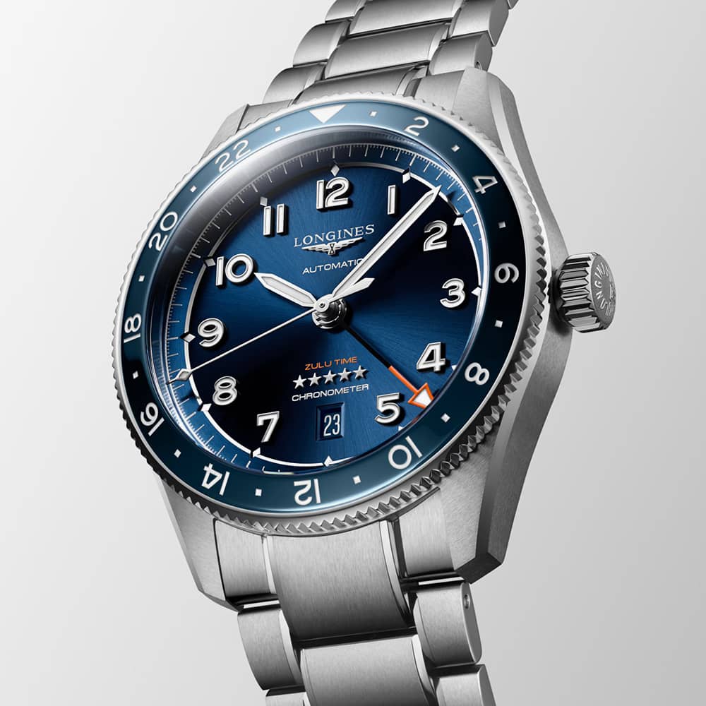 Longines Spirit Zulu Time 42mm Blue Automatic Watch L3.812.4.93.6