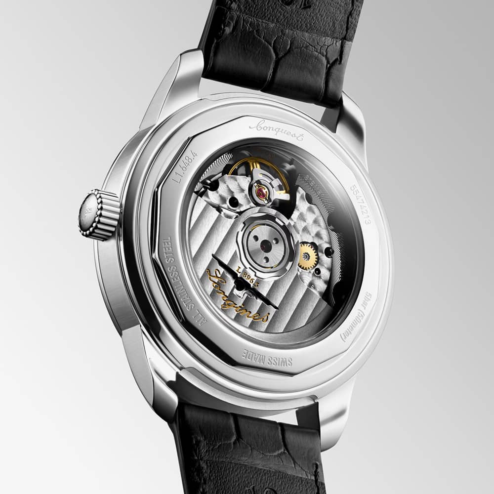 Longines Conquest Heritage Black Leather Automatic Watch L1.648.4.52.2