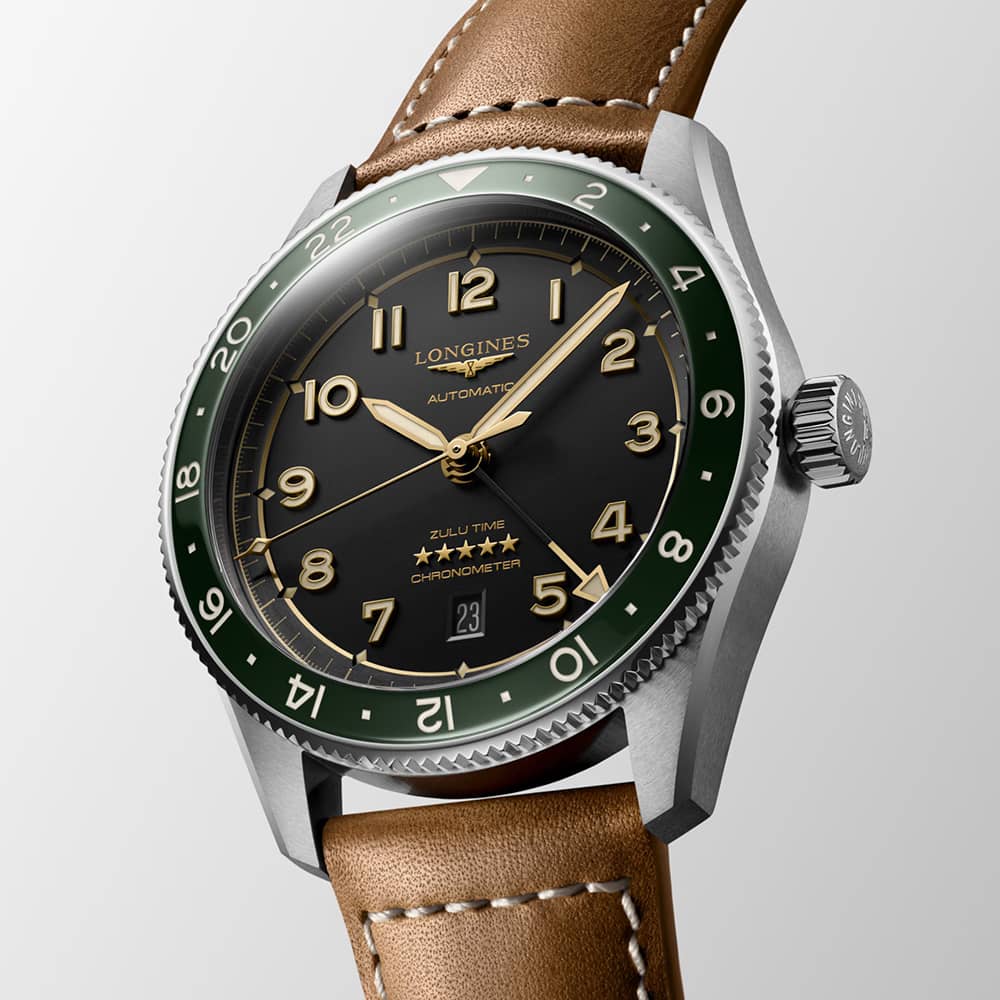 Longines Spirit Zulu Time Brown Leather Automatic Watch L3.812.4.63.2