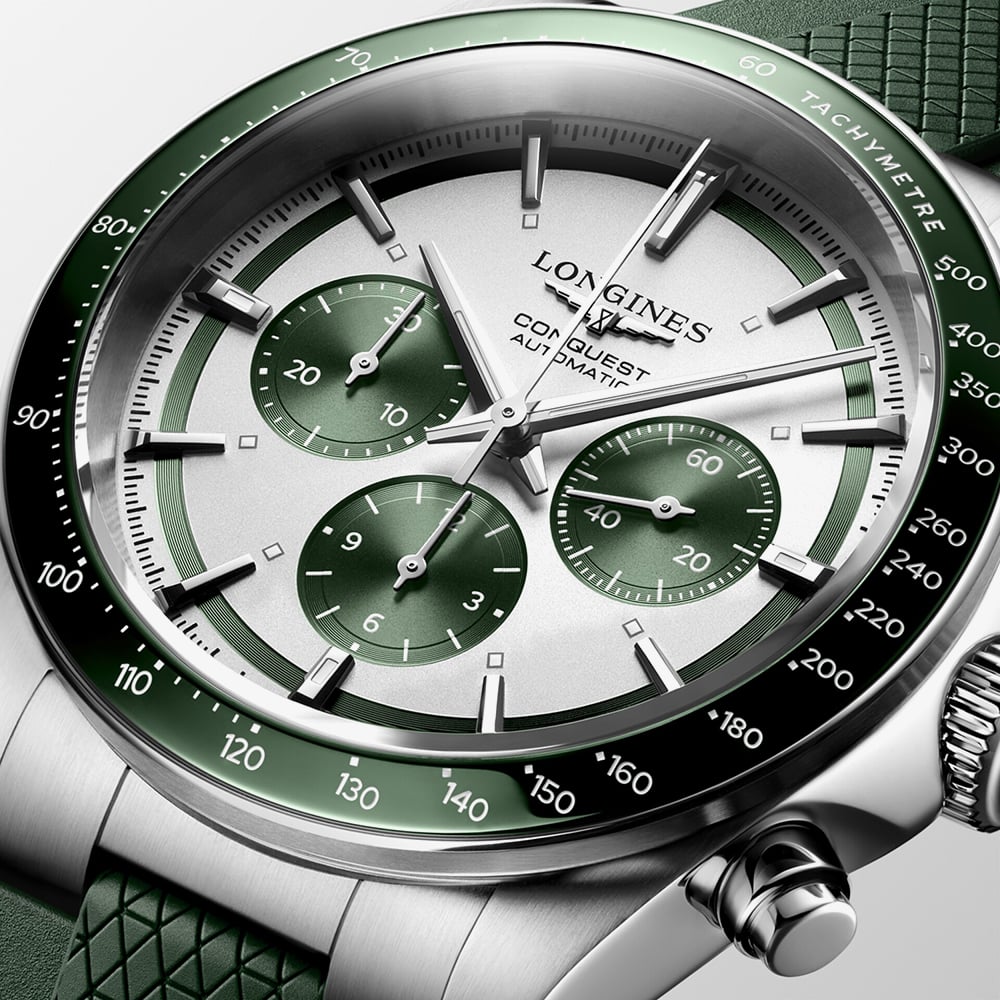 Longines Conquest Chronograph Green Watch L3.835.4.02.9