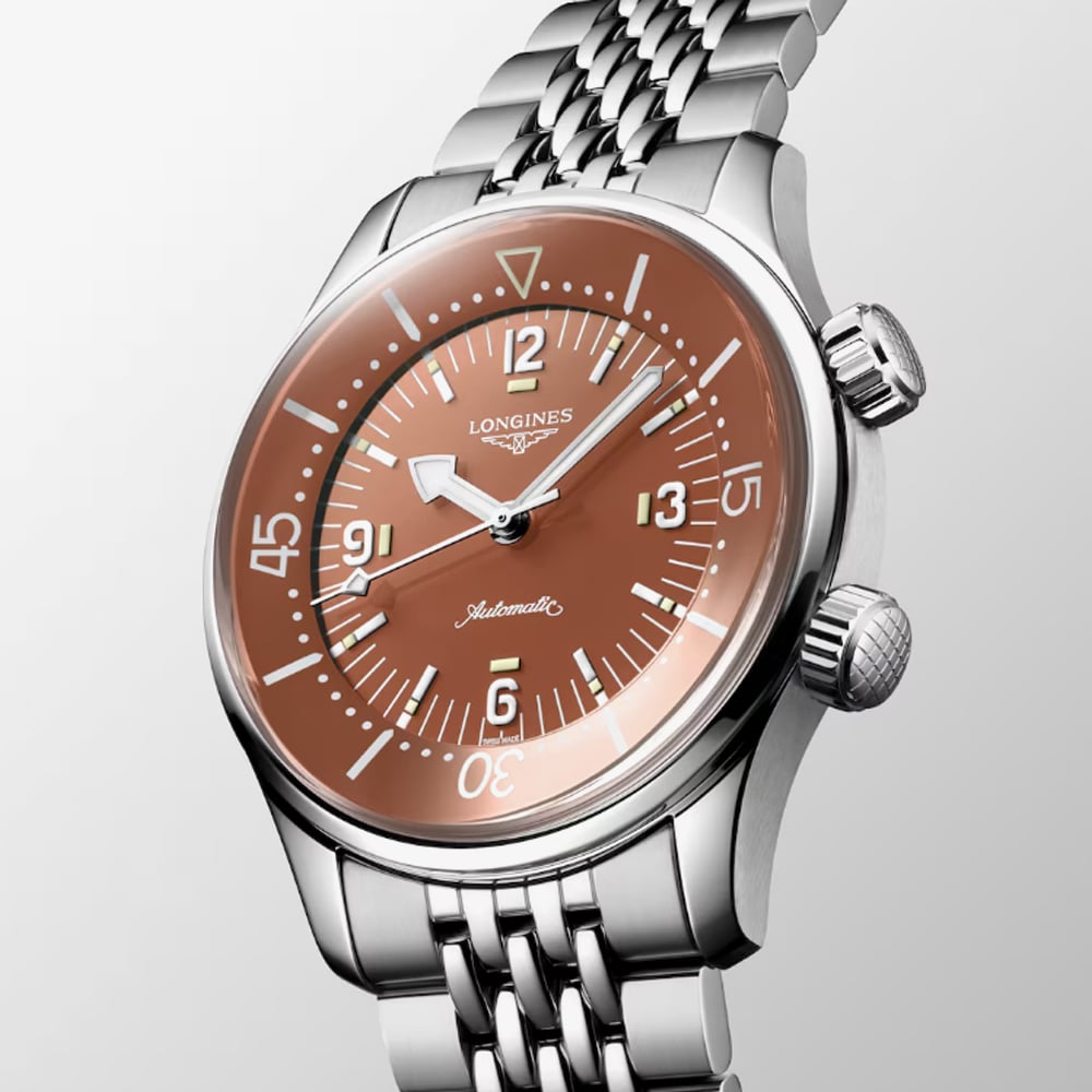 Longines Legend Diver Brown Watch L3.764.4.96.6