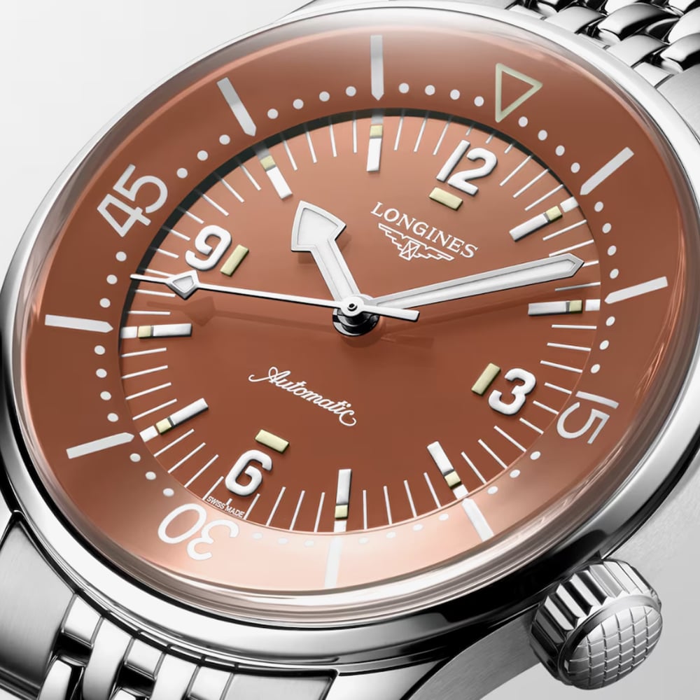 Longines Legend Diver Brown Watch L3.764.4.96.6