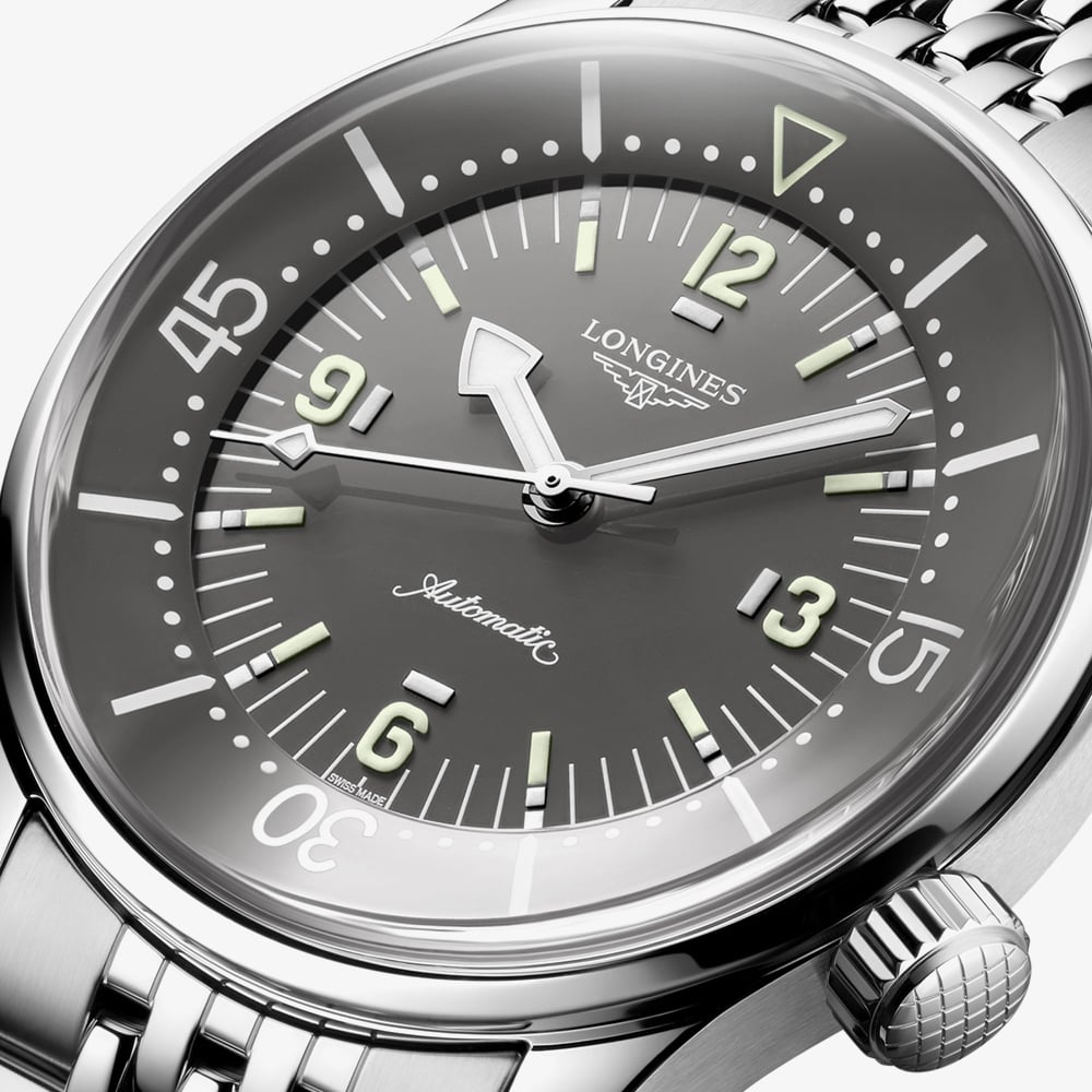 Longines Legend Diver Grey Dial Watch L3.764.4.99.6