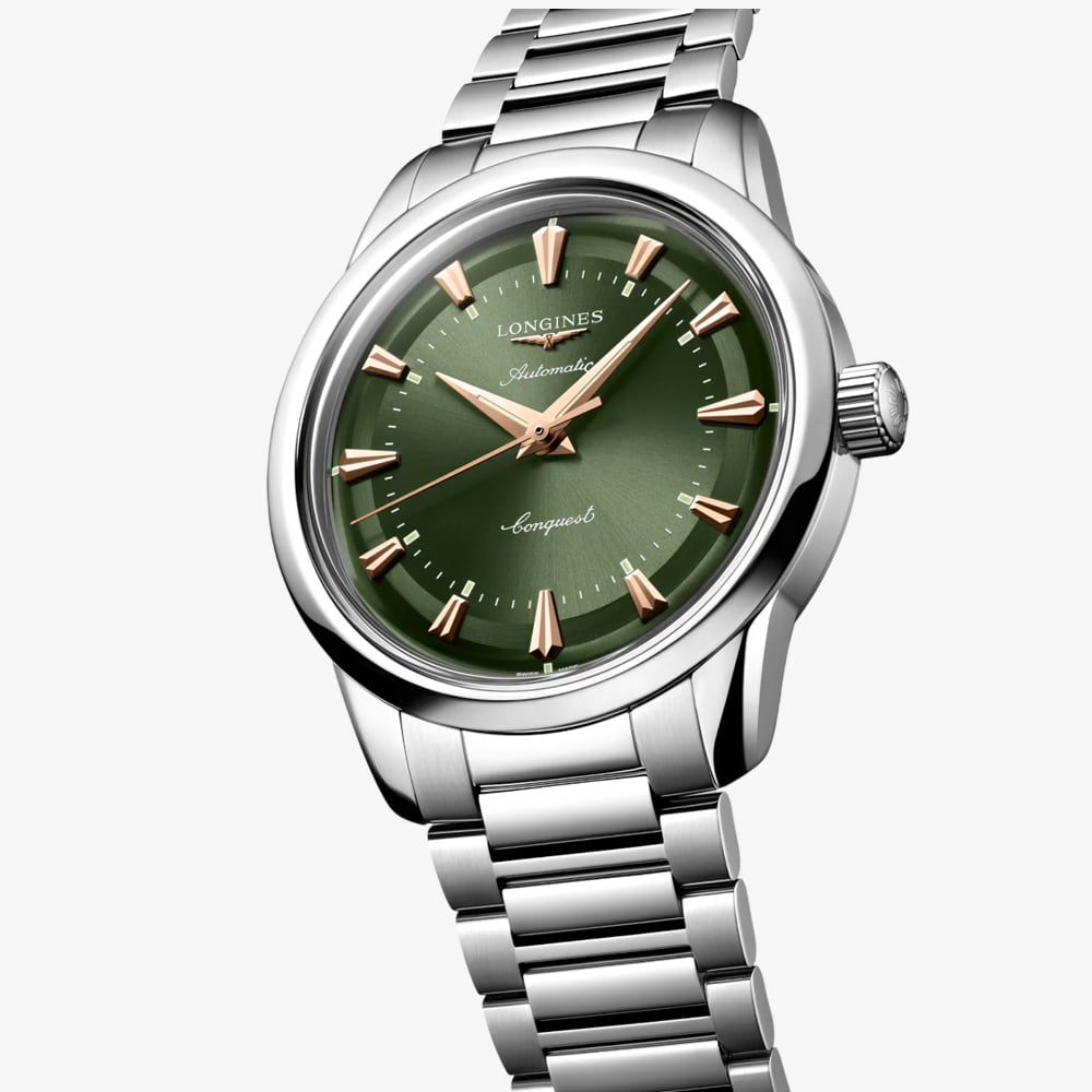 Longines Unisex Conquest Heritage Green Dial Watch L1.649.4.02.6